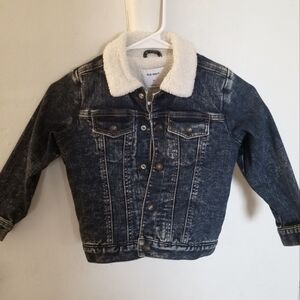 Old Navy Unisex Sherpa Lined Jean Trucker Jacket Sz 5T in Indigo